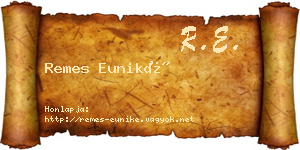 Remes Euniké névjegykártya
